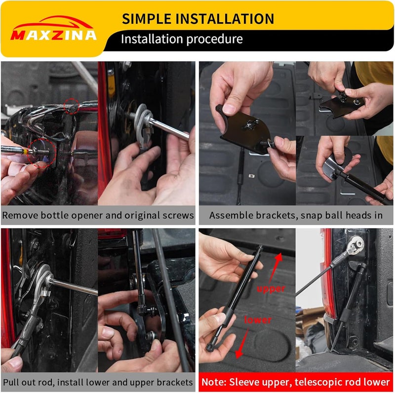 Maxzina Tailgate Assist Compatible with 2022-2025 2026 Ford Maverick Truck Tailgate Slow-Drop Accessories Tail Gate Shock Damper for 2024 Maverick Accessories (1PC) - Image 5